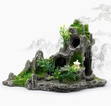 OMEM Reptile Hide Small Animals Hideout Caves Decorative Landscaping Resin Rockery Chinese Style