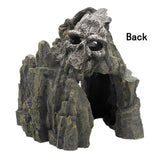 OMEM Reptile Decorations for Terrarium Resin Skull Rock Ornament Habitat Decor Landscaping Aquarium Fish Tank Hideout