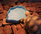 OMEM Luminous Reptile Food Bowl,Large Water Dish,Terrarium Bowls, Tortoise Bowl