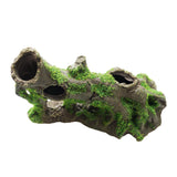 OMEM Reptile Decorations for Terrarium Habitat Decor Landscaping Aquarium Fish Tank Ornament Simulated Moss Porous Sunken Wood