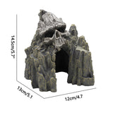 OMEM Reptile Decorations for Terrarium Resin Skull Rock Ornament Habitat Decor Landscaping Aquarium Fish Tank Hideout