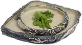 OMEM Reptile Feeding Dishes Simulation Dinosaur Fossil Resin Material Drinking Bowl Food Dishes