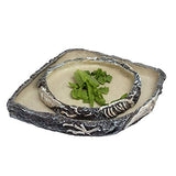 OMEM Reptile Feeding Dishes Simulation Dinosaur Fossil Resin Material Drinking Bowl Food Dishes