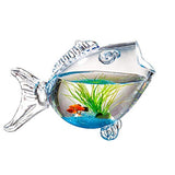 OMEM Fish-Shaped Glass Fish Tank - Creative Fish Tank Aquarium Small Goldfish Mini Fish Tank Can Be Placed in The Living Room, Desk, Office Table, Cute Fish Tank