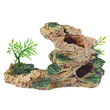 OMEM Reptile Small Hide, Turtles Hide cage, Artificial Plant Rock, humidified Habitat Decoration