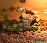 OMEM Reptile Small Hide, Turtles Hide cage, Artificial Plant Rock, humidified Habitat Decoration