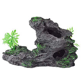 OMEM Reptile Small Hide, Turtles Hide cage, Artificial Plant Rock, humidified Habitat Decoration