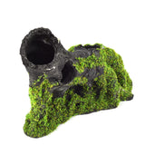 OMEM Reptile Decorations for Terrarium Habitat Decor Landscaping Aquarium Fish Tank Ornament Simulated Moss Porous Sunken Wood