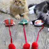 OMEM Christmas Cat Plush Pillow Molar Cat Grass Cat Mint Toys Funny Cat Stick Pet Supplies