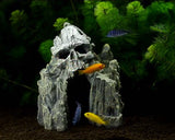 OMEM Reptile Decorations for Terrarium Resin Skull Rock Ornament Habitat Decor Landscaping Aquarium Fish Tank Hideout