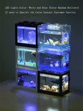 OMEM USB Mini Fish Tank, Desktop Micro-Landscape LED Fish Tank, Aquarium Kit, Building Blocks Superimposed Fish Tank