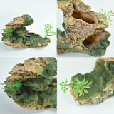 OMEM Reptile Small Hide, Turtles Hide cage, Artificial Plant Rock, humidified Habitat Decoration