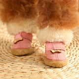 OMEM Puppy Boots, Cotton Material Keep Warm, Cute Dog Shoes in Soft Fabric
