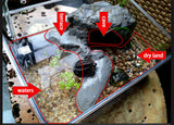 OMEM Reptile Shelter Terrarium Hideout Habitat Decor Humidify Hide Cave Turtle Ramp Basking Platforn
