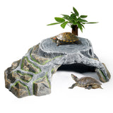 OMEM Turtle Shelter Terrarium Terrarium Cave Reptiles Ramps Platform Shelter Decor Humidify Cave Rock
