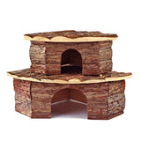 OMEM Wood House Hamster, Beautiful House. Easy to Clean, Suitable for Squirrels, Suction Cup Bracket, Natural Life Tunnel System, Small Animal House