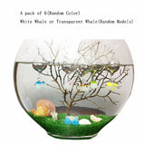 OMEM 6 Pack Aquarium Float Ball Decoration,Colorful Luminous Crabs,Whale,Dolphin,Fish Tank Micro Landscape Ornament(Whale)